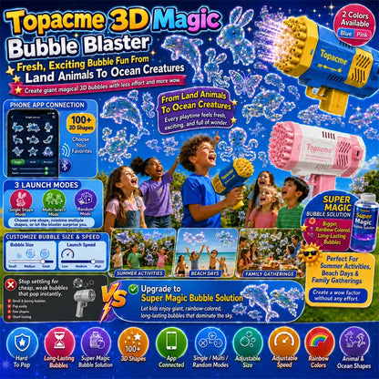 Topacme® 3D Magic Bubble Blaster —— Animal & Ocean Fantasy Theme🌈
