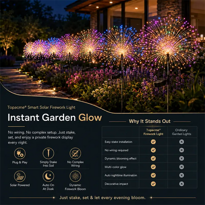 Topacme® Outdoor Solar-Powered Moving Firework Lights🎇🎇🎇