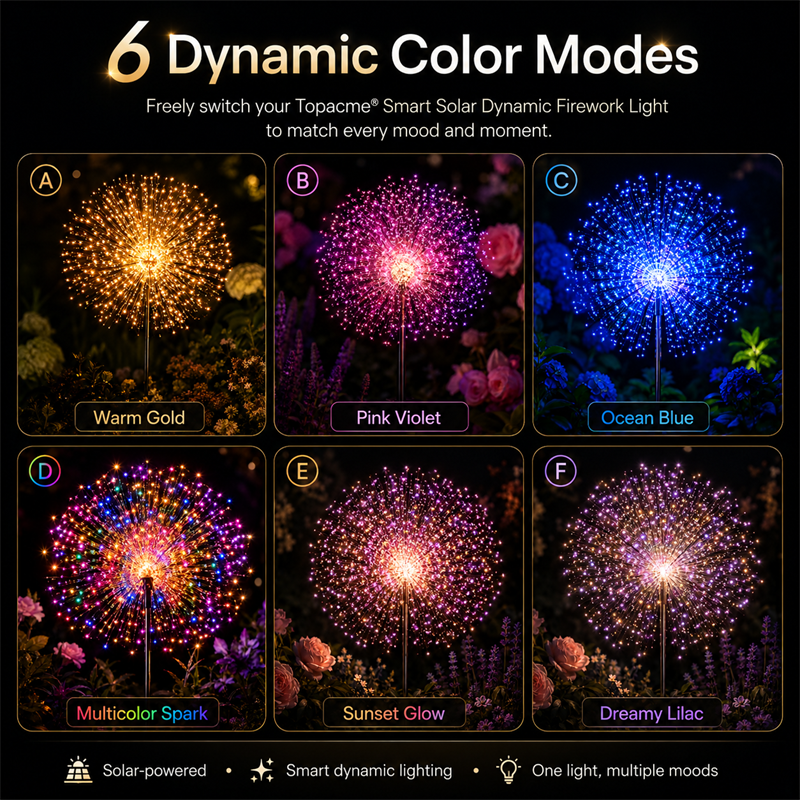 Topacme® Outdoor Solar-Powered Moving Firework Lights🎇🎇🎇