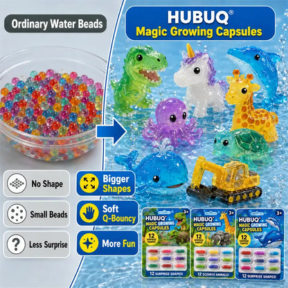 Save 50% by Ordering Today丨HUBUQ® Grow-in-Water Animal Capsules – Watch Them Expand Into Soft Animal Shapes 💧🦖