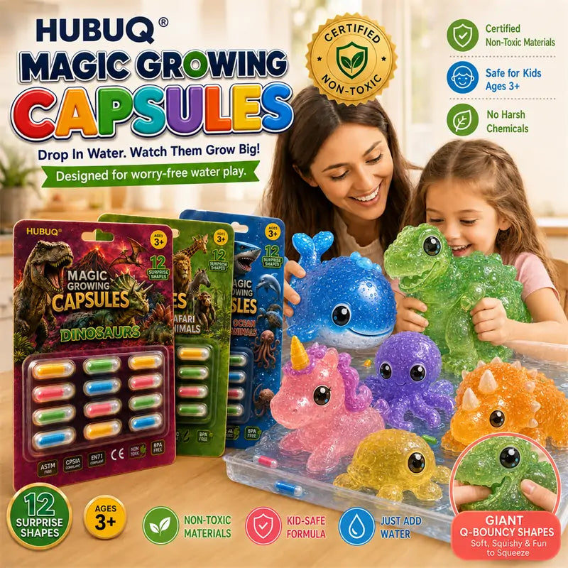 Save 50% by Ordering Today丨🦄HUBUQ® Grow-in-Water Animal Capsules – Watch Them Expand Into Soft Animal Shapes 💧🦖
