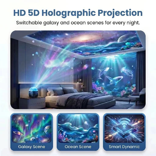 Topacme® 360° Night Light Projector - Smart Holographic Star Projector