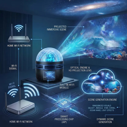 Topacme® 360° Night Light Projector - Smart Holographic Star Projector🌌✨
